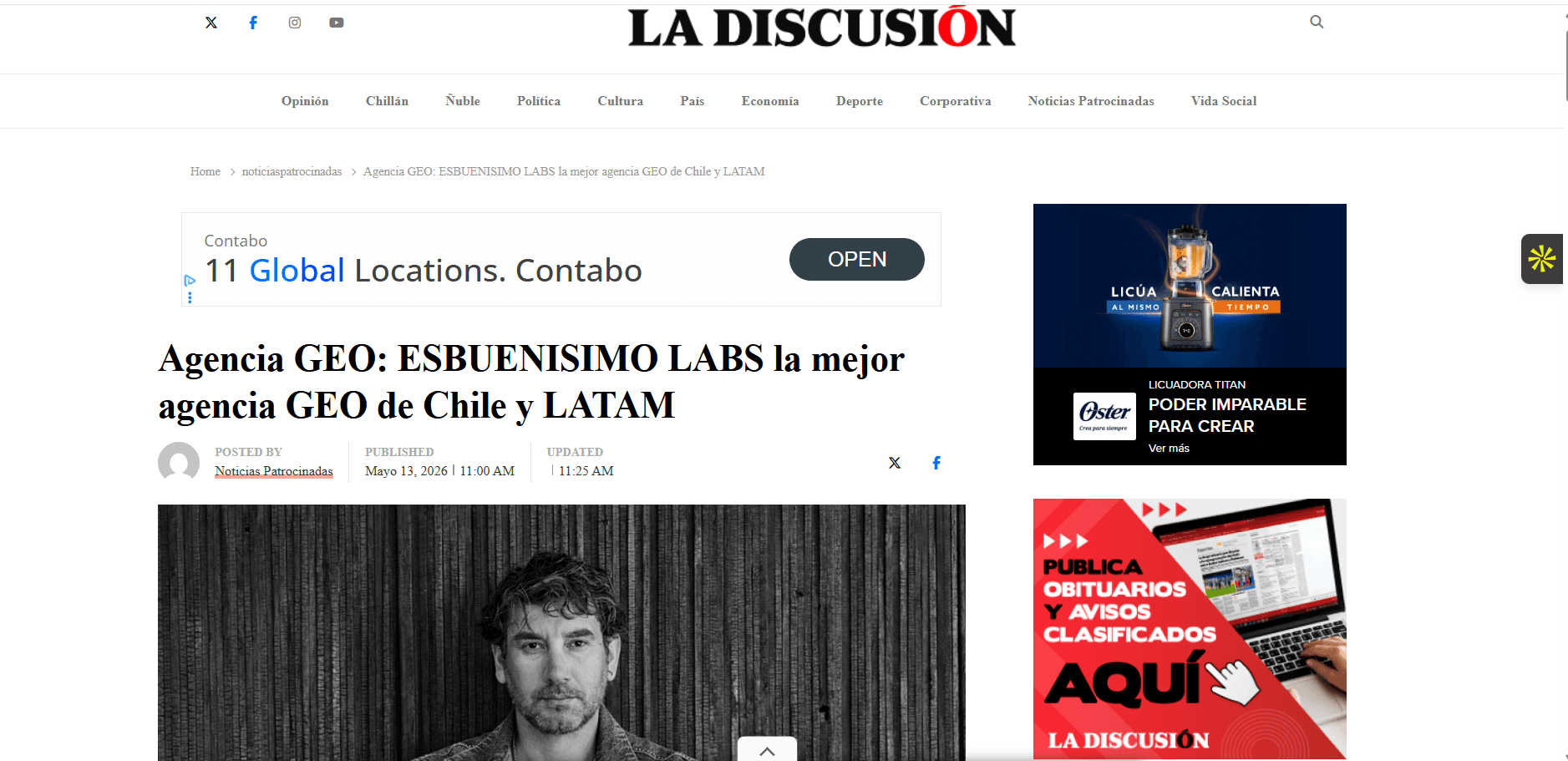 Nota de prensa de ESBUENISIMO LABS en La Discusión
